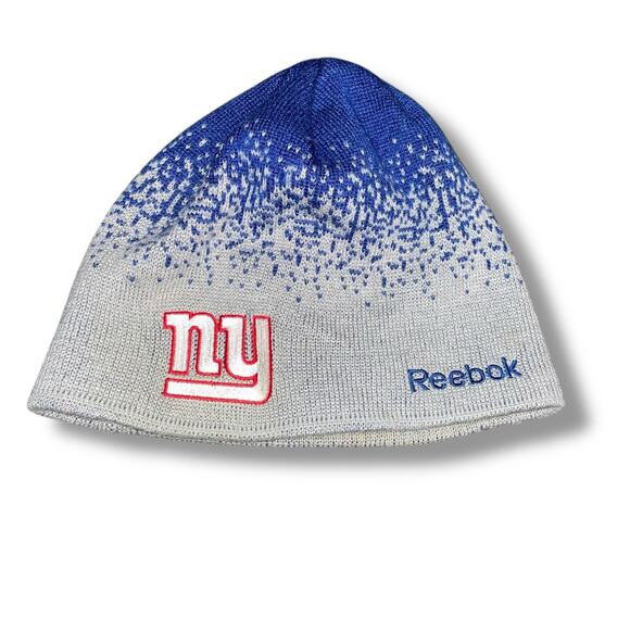 New York Giants Beanie Reebok On Field NFL Equipment Knit OS Football Gray Blue - Picture 4 of 11